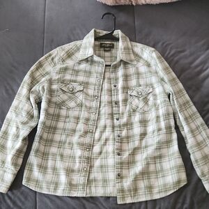 Green Plaid Button-Up Shirt